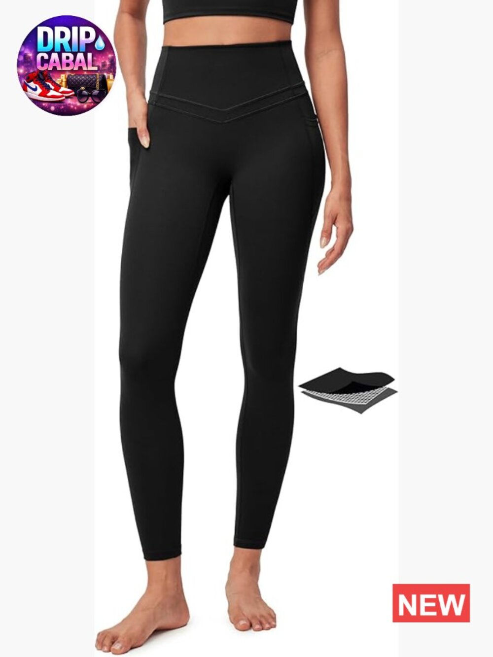 Compression Leggings with Pockets Tummy Control High Waist Yoga Pants